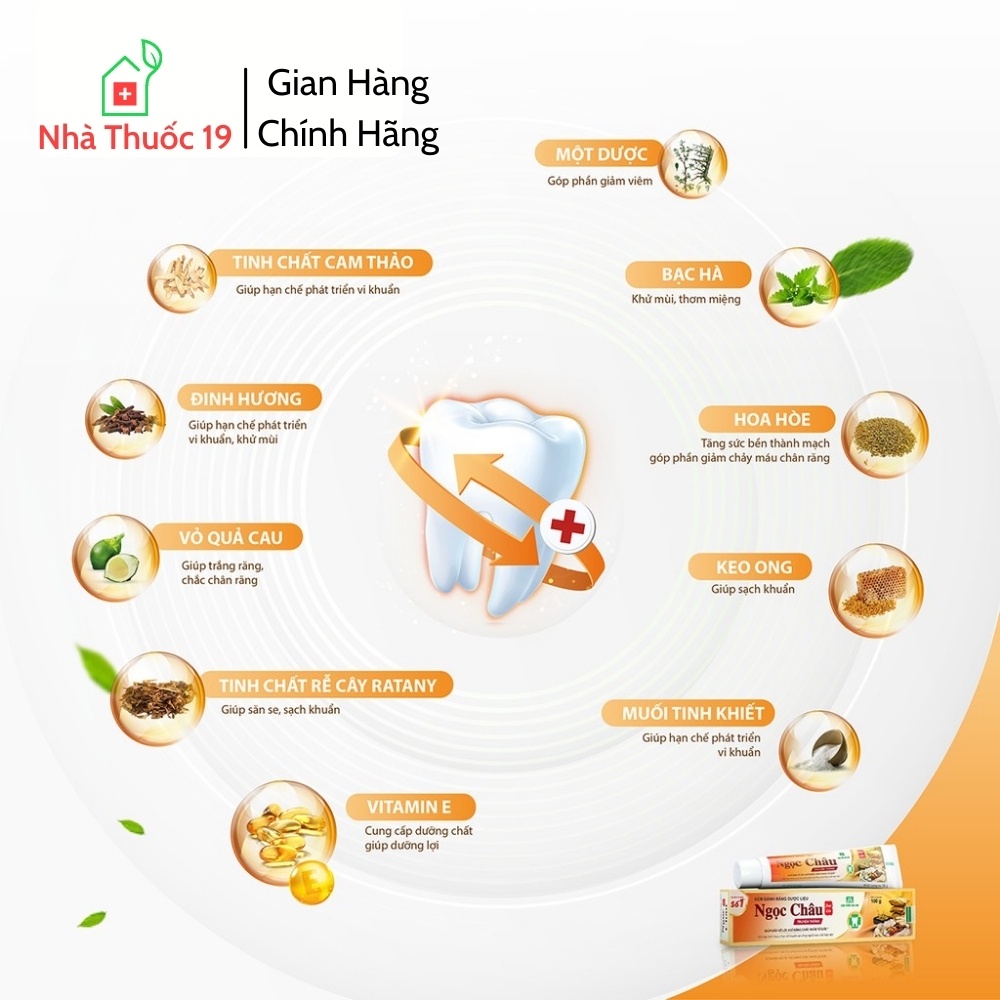 Kem Đánh Răng Dược Liệu Ngọc Châu 125g Chính Hãng