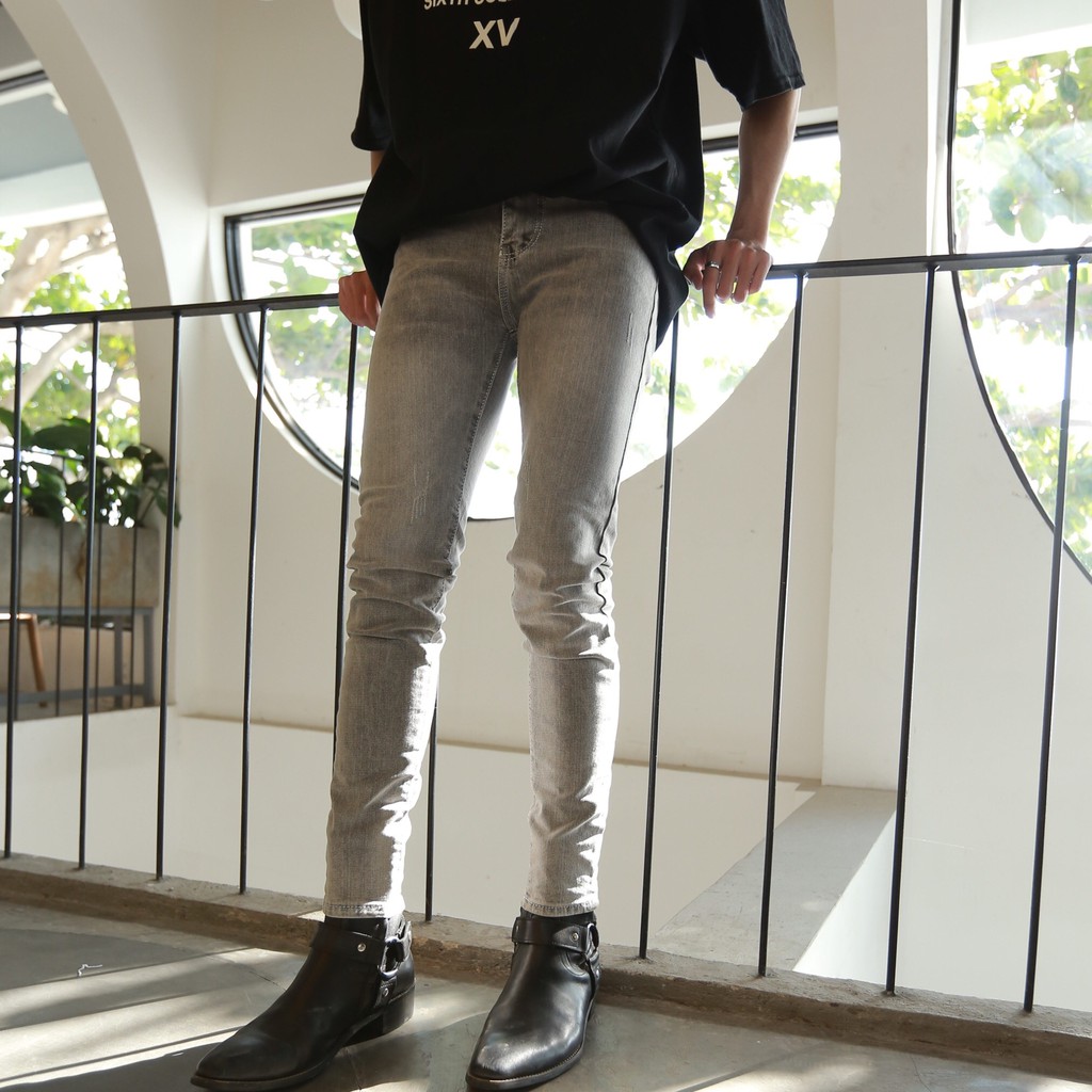 Quần Jean Nam Màu Xám Đẹp, Dáng Quần Ôm, Không Phai Màu , Dễ Dàng Phối Với Các Loại Áo Và Giày Thời Trang | BigBuy360 - bigbuy360.vn