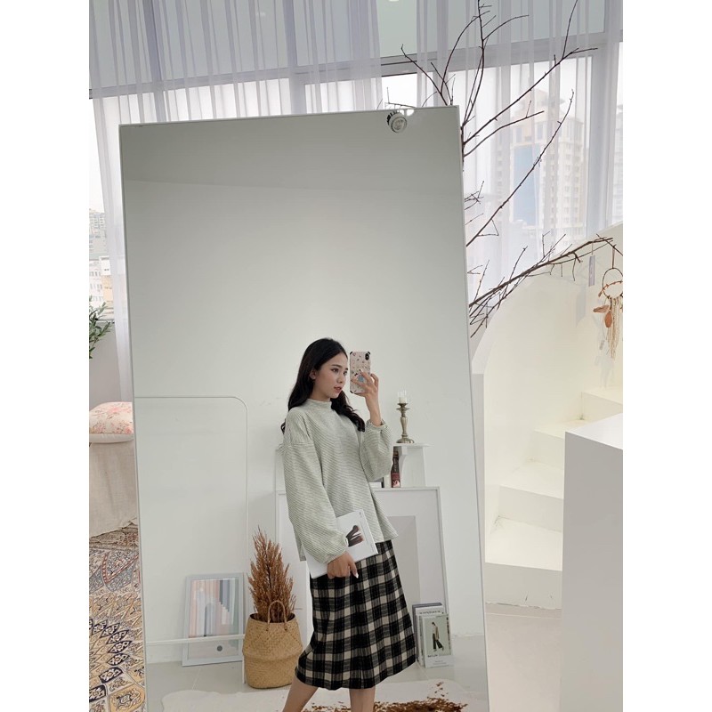 Áo nỉ len cổ 3 phân hàng Quảng Châu ( hình thật/ sẵn)