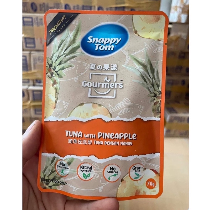 Pate snappytom mix hoa quả cho chó mèo