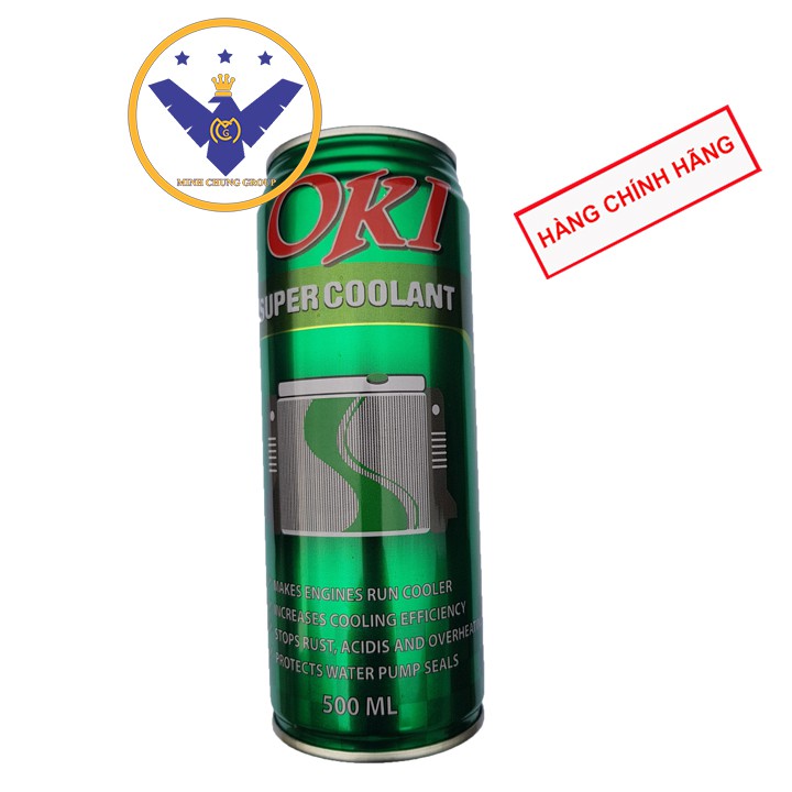 COMBO 2 lon nước làm mát xe ô tô, xe máy màu xanh OKI Super Coolant 500ml