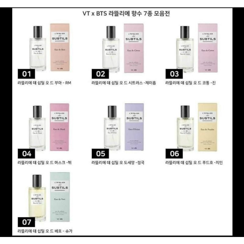 Nước hoa VT x BTS: l'Atelier des Subtils - chính hãng