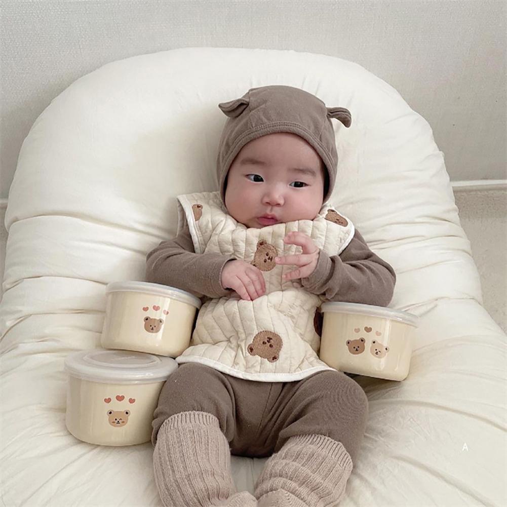 Bát sứ/Hũ sứ ăn dặm, Trữ đồ chia vạch cho bé phong cách hàn quốc dung tích 220ml có nắp đậy silicon chắc chắn