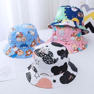 Mũ nón bubket vành vải cotton họa tiết đáng yêu, chất cotton và sợi dệt thoáng mát bé gái 2 đến 4 tuổi.