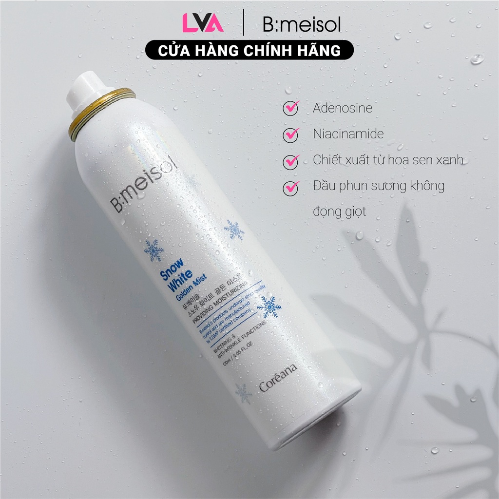 Xịt khoáng dưỡng trắng, cho da căng bóng Bmeisol Snow White Golden Mist 120ml