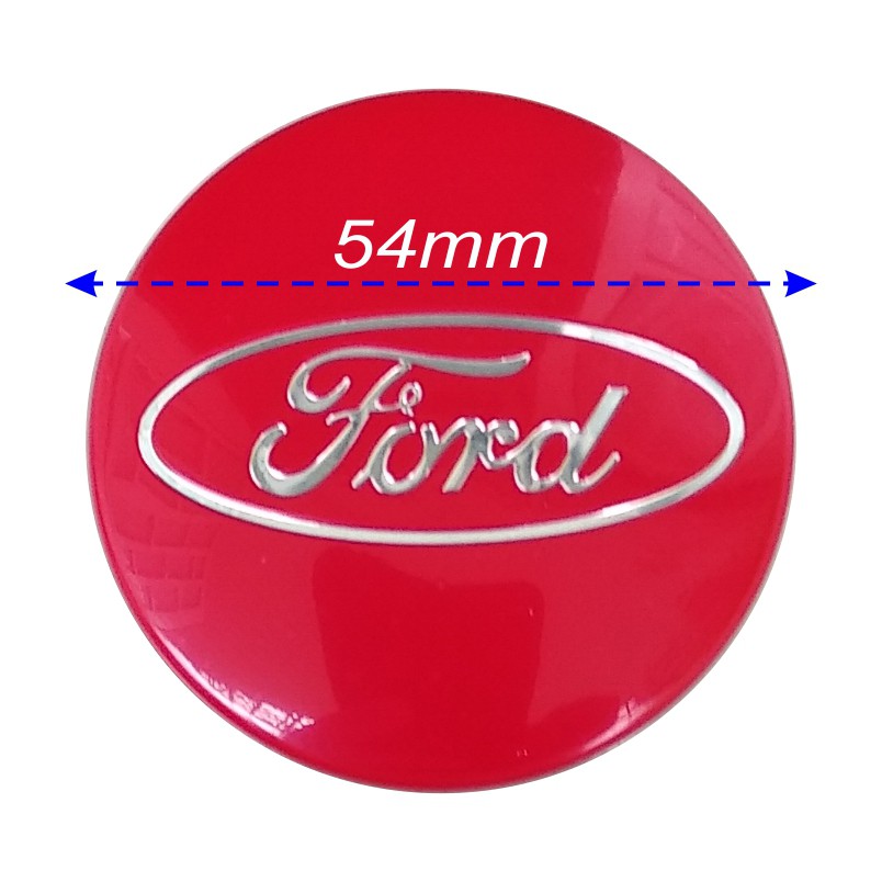 Logo chụp mâm bánh xe ô tô (1 cái logo) 54mm dùng cho Ford EcoSport, Fiesta
