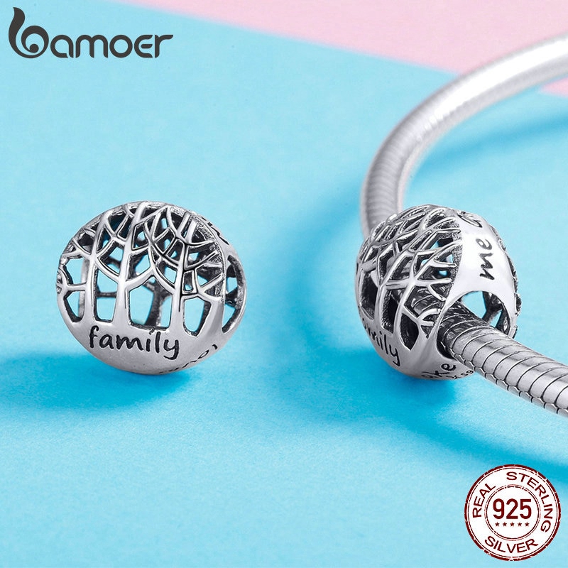 Hạt phụ kiện Bamoer bạc 925 hình cây sự sống trang trí vòng tay Diy thời trang
