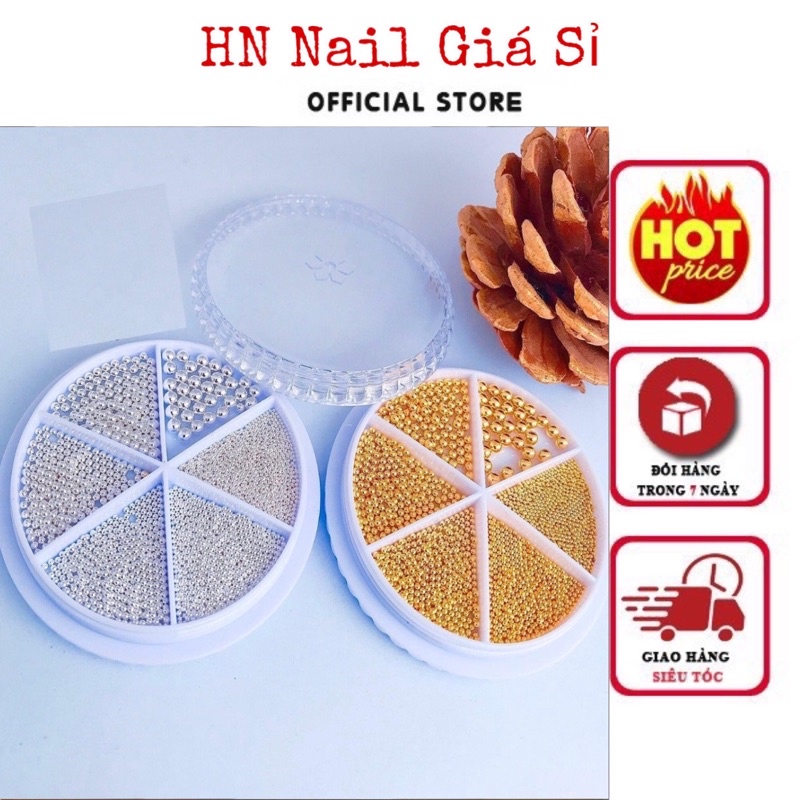 Set bi mix size trang trí móng lẻ vàng -bạc