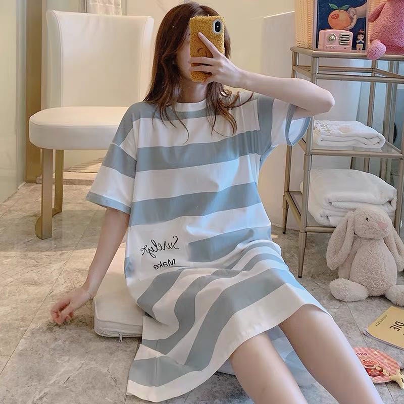 Đồ ngủ Tay Ngắn Dáng Rộng In Họa Tiết Hoạt Hình Dễ Thương Phong Cách Hàn Quốc Thời Trang Mùa Hè Cho Nữ