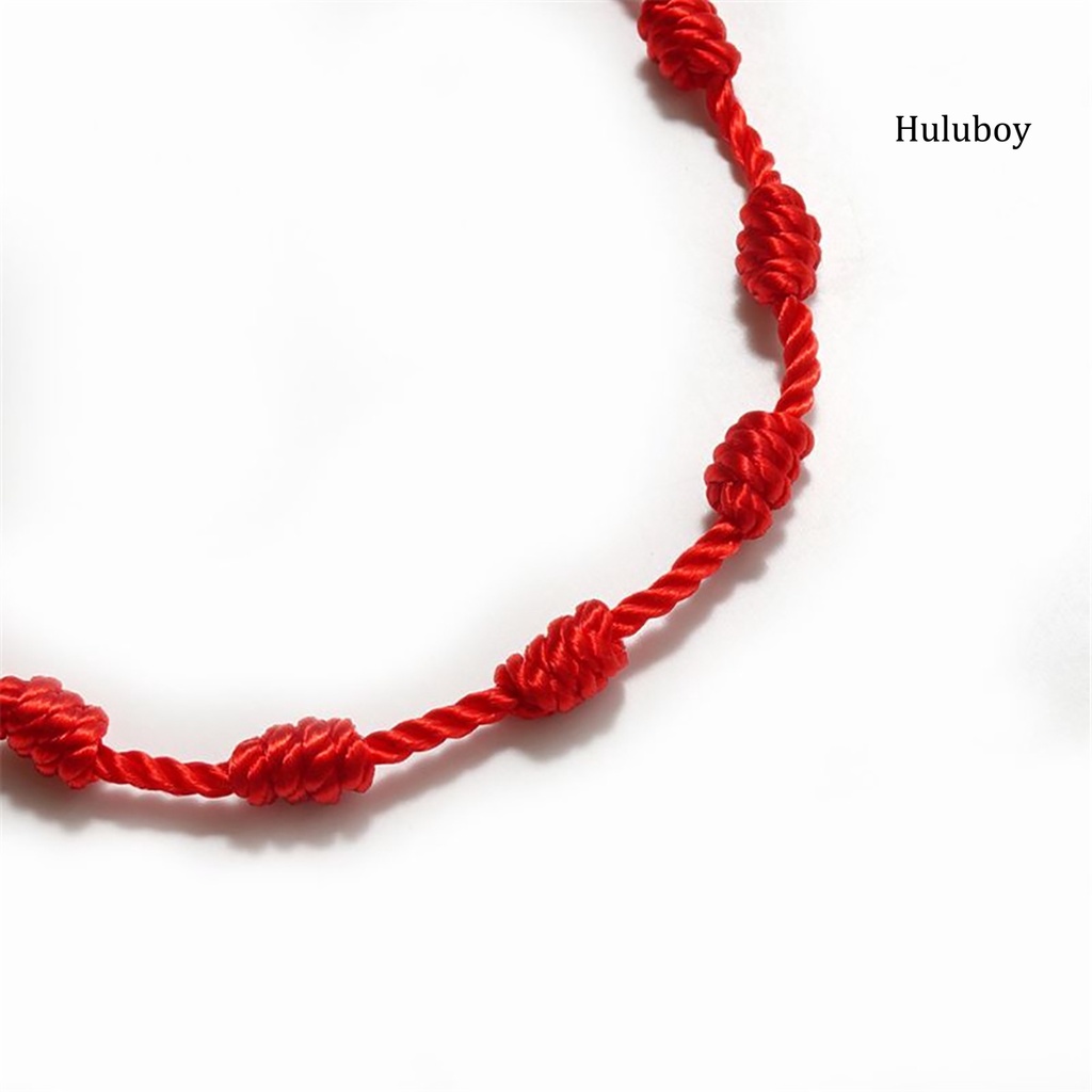 Bộ 2 Vòng Tay Bện Dây Đỏ May Mắn 7 Nút Bảo Vệ Trang Trí Năm Mới