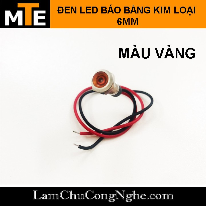 Đèn LED báo bằng kim loại chống nước 6mm