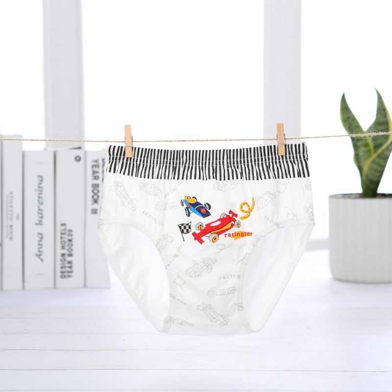 Bộ 5 quần lót bé trai Hàn Quốc 100% cotton mẫu Xe Đua F1