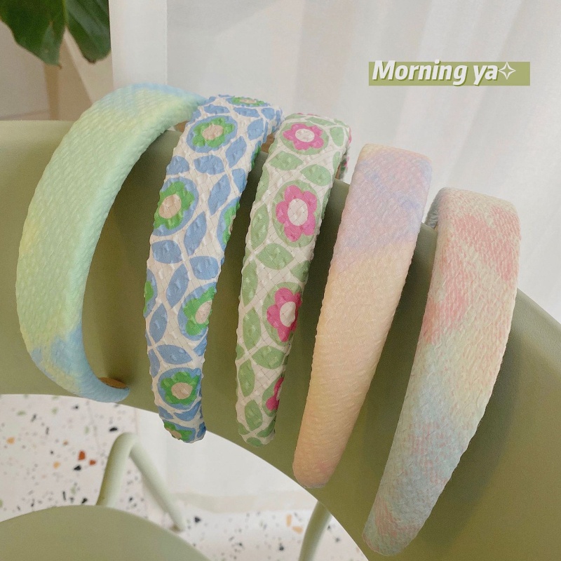 Flgo Băng Đô Vải Xốp Xếp Ly Tăng Chiều Cao Cá Tính Cho Cài Tóc