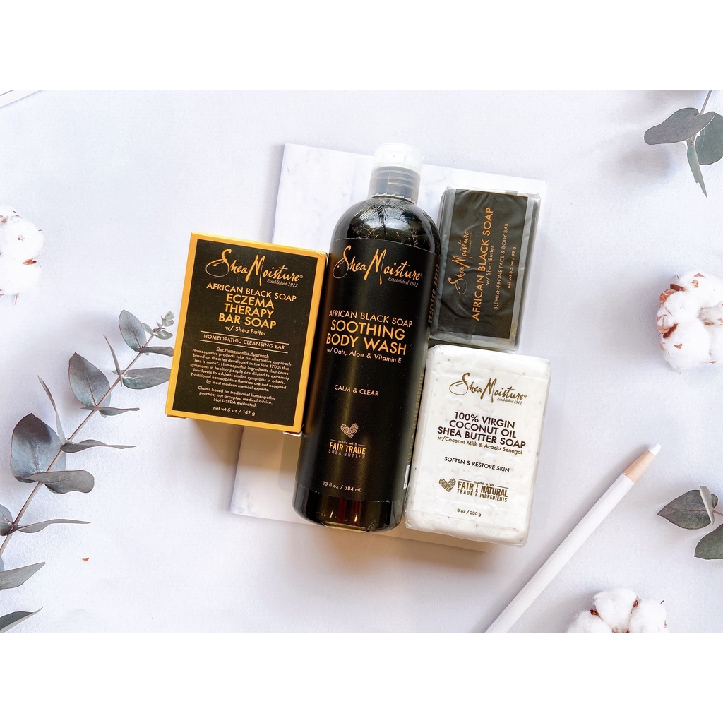 Xà phòng đen giảm mụn lưng Shea Moisture SheaMoisture African Black Soap 230g