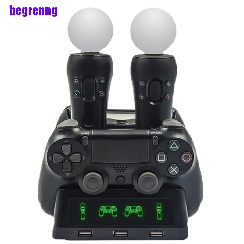 PLAYSTATION Đế Sạc 4 Trong 1 Cho Tay Cầm Chơi Game Ps4 Psvr Vr