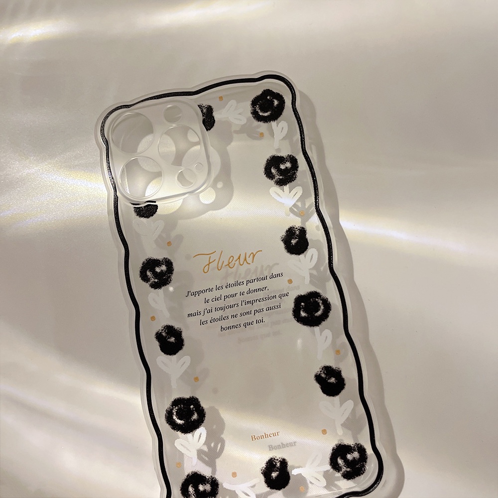 Ốp lưng iphone Ốp Điện Thoại Silicon Mềm Trong Suốt Họa Tiết Hoa Hồng Đen Phong Cách Thời Trang Dành Cho iPhone 13 Pro max X 12 8p 11 Dinuo case