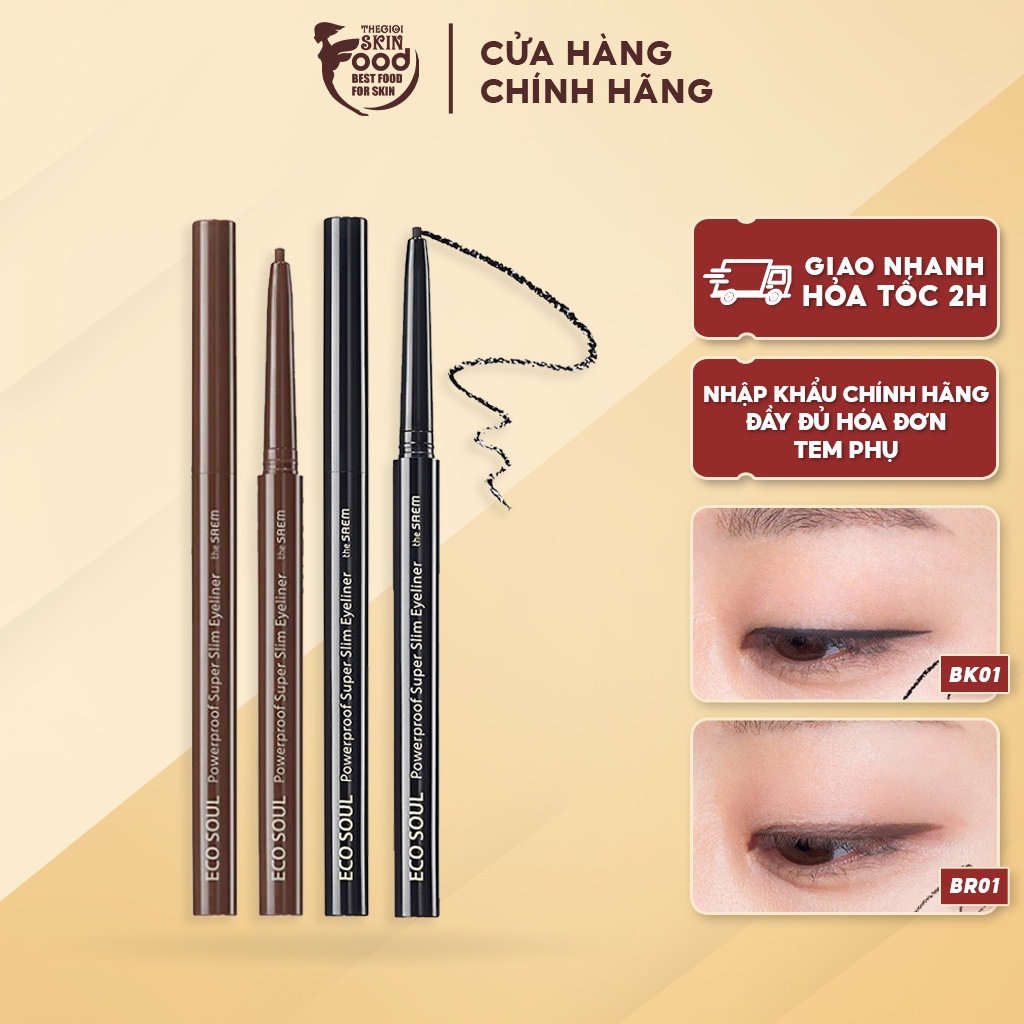 Chì Kẻ Mắt Siêu Mảnh The Saem Eco Soul Powerproof Super Slim Eyeliner 0.1g