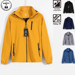 Áo khoác gió cao cấp 2 lớp nam nữ chất dù tráng bạc chống nước chống nắng ngăn tia UV tuyệt đối