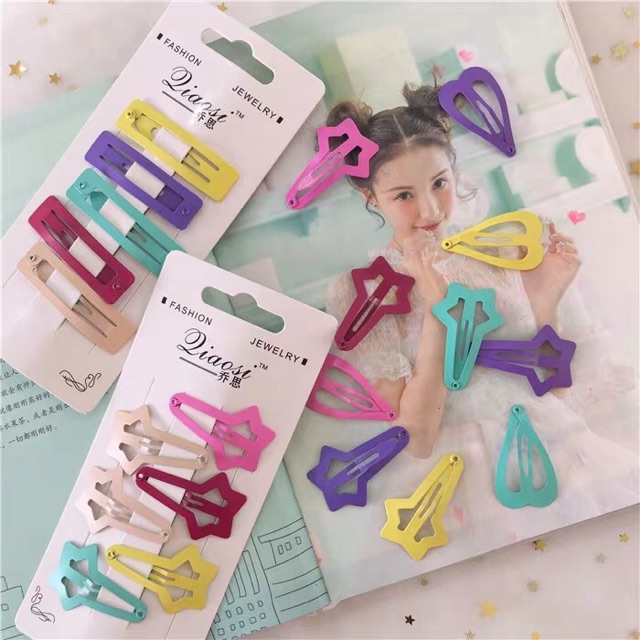 Set kẹp tóc màu sắc 6 chi tiết