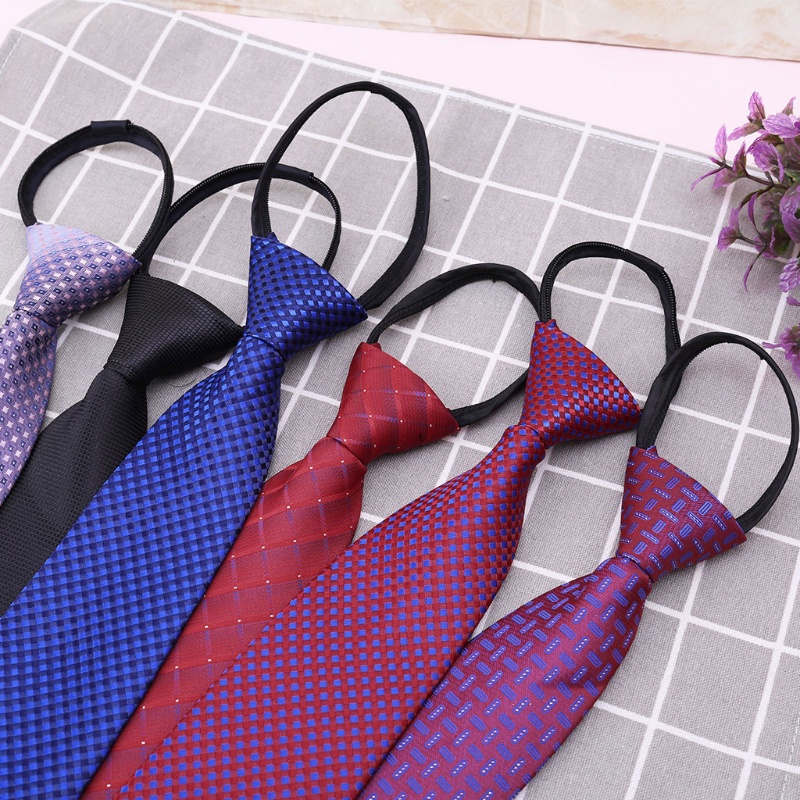 Cà Vạt Điều Chỉnh Được Có Khóa Kéo Họa Tiết Chấm Bi Trang Trọng Cho Nam