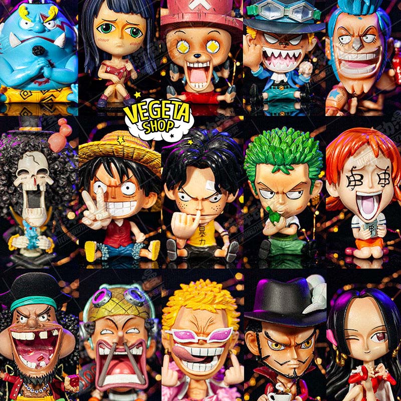 Mô hình One Piece - Luffy Zoro Sanji Ace Sabo Nami Robin Chopper Usopp Brook Franky Jinbei Boa Hancok Doflamingo - Chibi