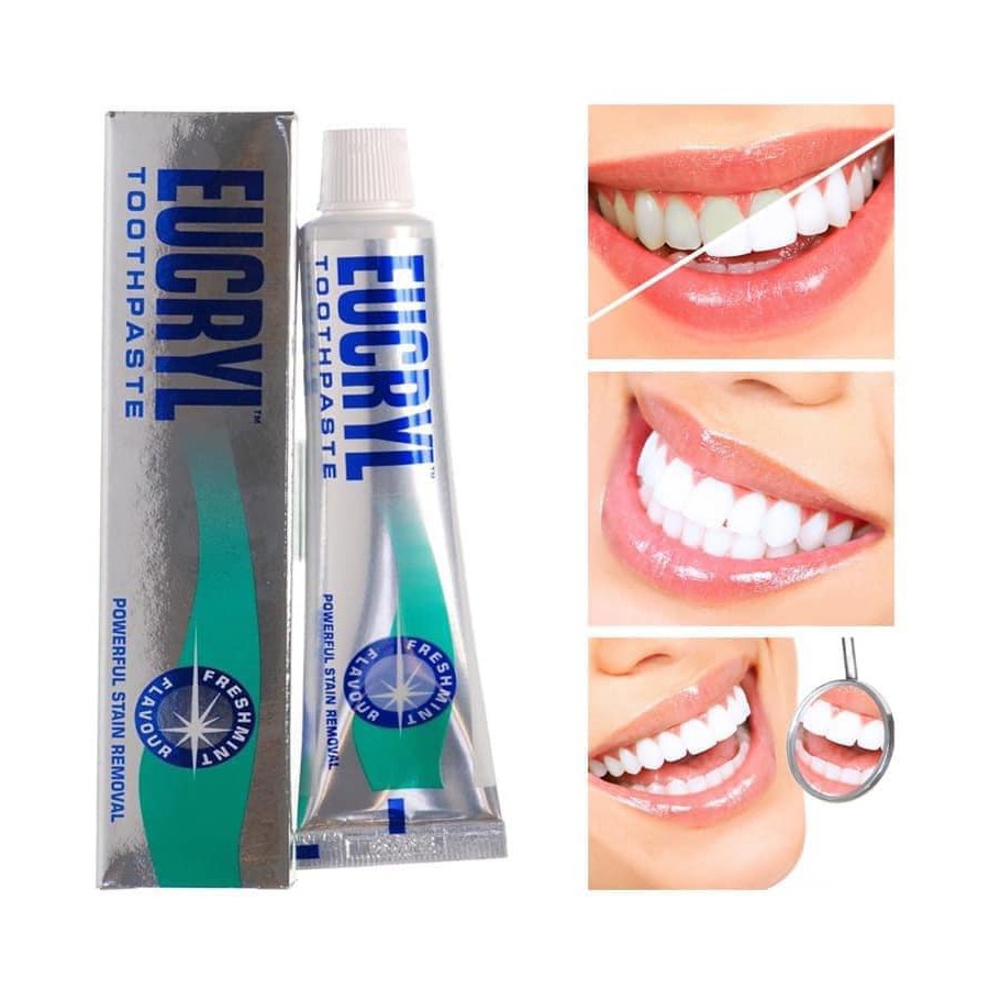 Kem đánh răng tẩy trắng răng an toàn Eucryl Freshmint Toothpaste 62g