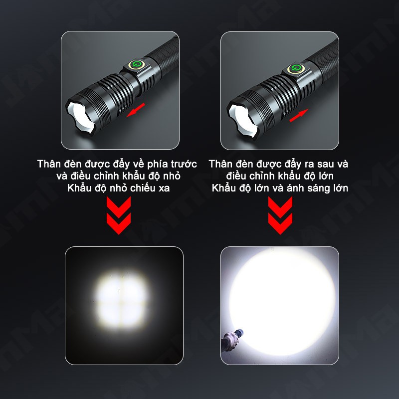 4000 Lumen Super Bright Rechargeable Flashlight 5 Brightness Modes