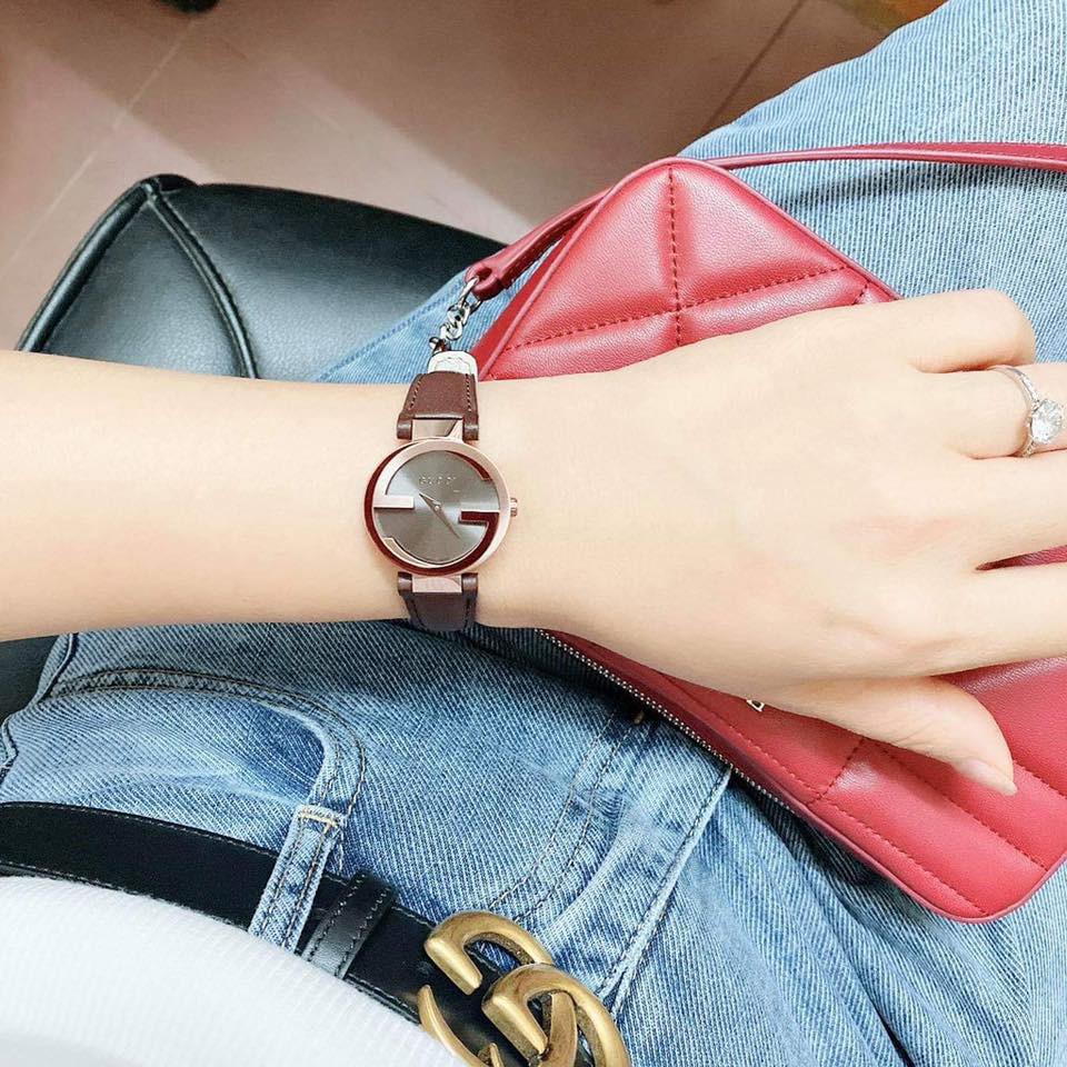 Đồng Hồ Nữ Gucci Interlocking G Small Brown YA133504