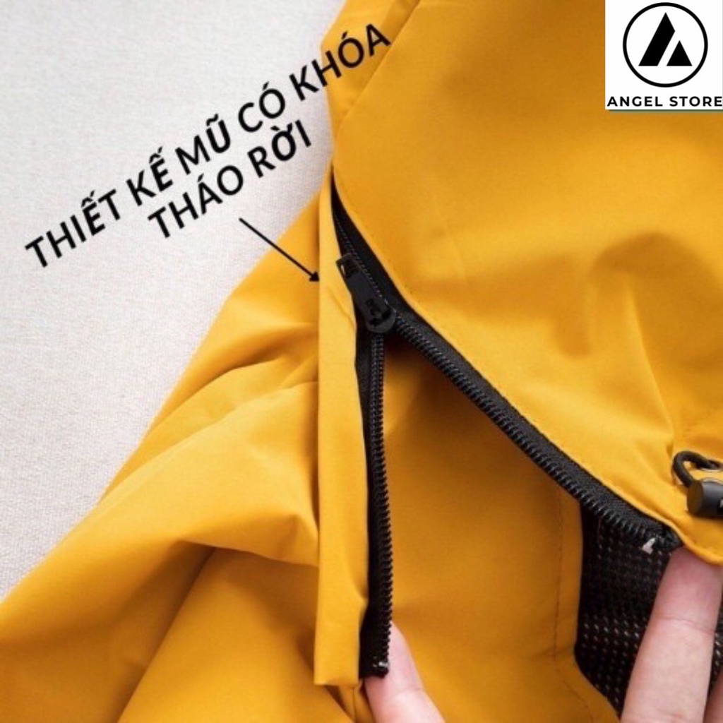 Áo khoác gió nam nữ 2 lớp chống nước chống gió cao cấp, áo gió nam nữ ANGEL STORE chất liệu gió tráng bạc ngăn tia UV
