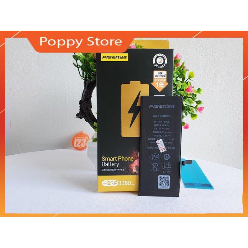 PIN PISEN IPhone 6S PLUS DUNG LƯỢNG CAO 3380MAh PIN PISEN_ DÙNG CHO 6S PLUS BẢO HÀNH 12 THÁNG TOÀN QUỐC