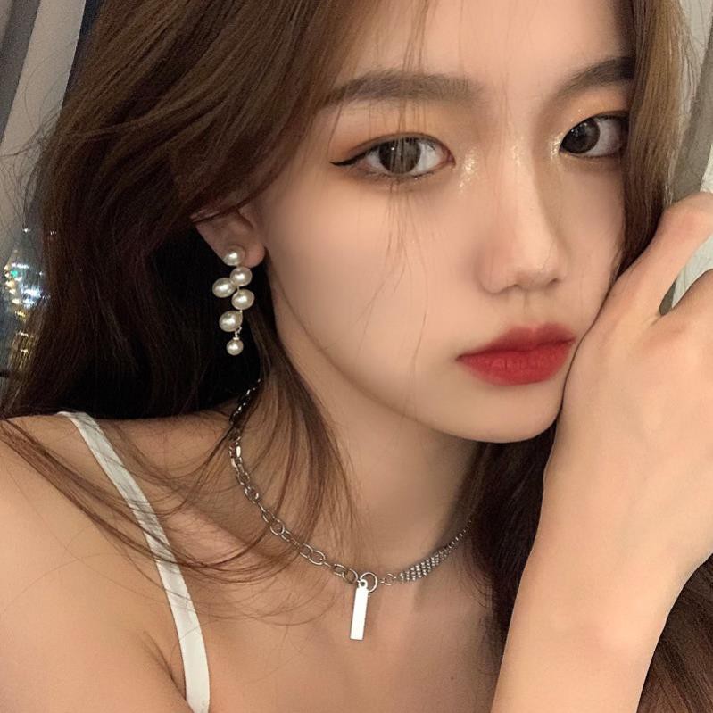 Khuyên Tai Nữ SOLANO Bông Tai Hàn Quốc Thời Trang Dáng Dài Cho Nữ Đính Ngọc Trai Nhân Tạo FA-001274