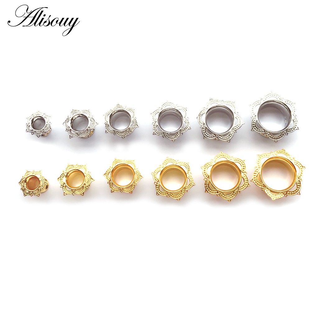Alisouy 1 Cặp Nút Bịt Tai Bằng Đồng Thau Màu Trắng Kích Thước 6-16mm