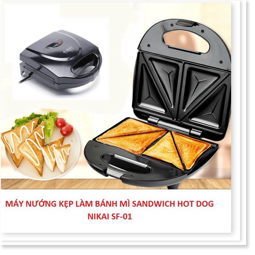 Máy Nướng Bánh Mì Sandwich -  Máy Kẹp Nướng Bánh Hotdog Nikai SF01