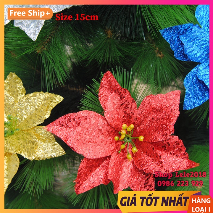 Hoa kim tuyến size 16cm trang trí cây thông Noel