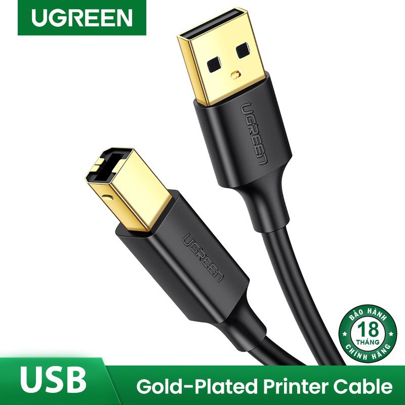 Cáp USB máy in Cao Cấp Ugreen 10350 20847 10351 10352 US135 Chính Hãng Mạ Vàng