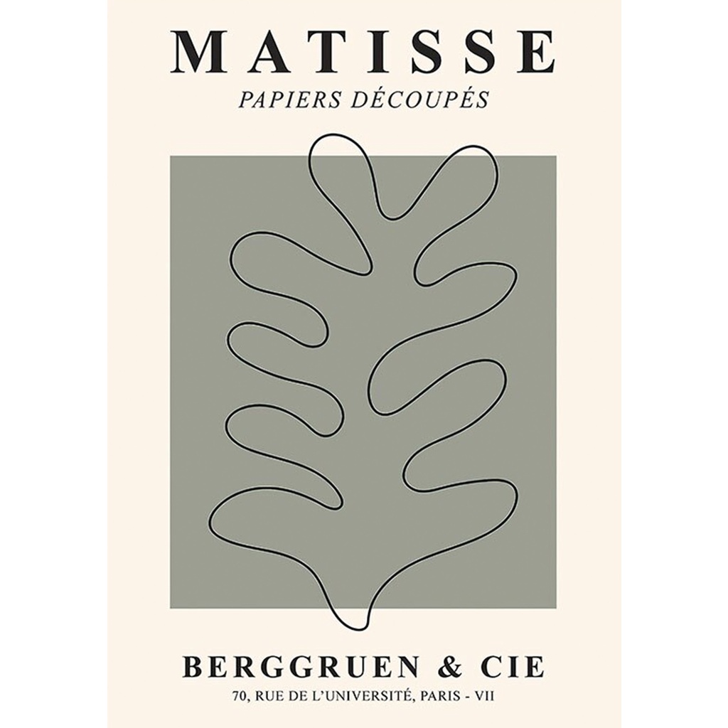 Tranh Trừu Tượng Matisse Cô Gái San Hô Lá Tường Nghệ Thuật  Bắc Âu Áp Phích Và In Hình Dán Tường Tranh Trí Phòng Ms: 411