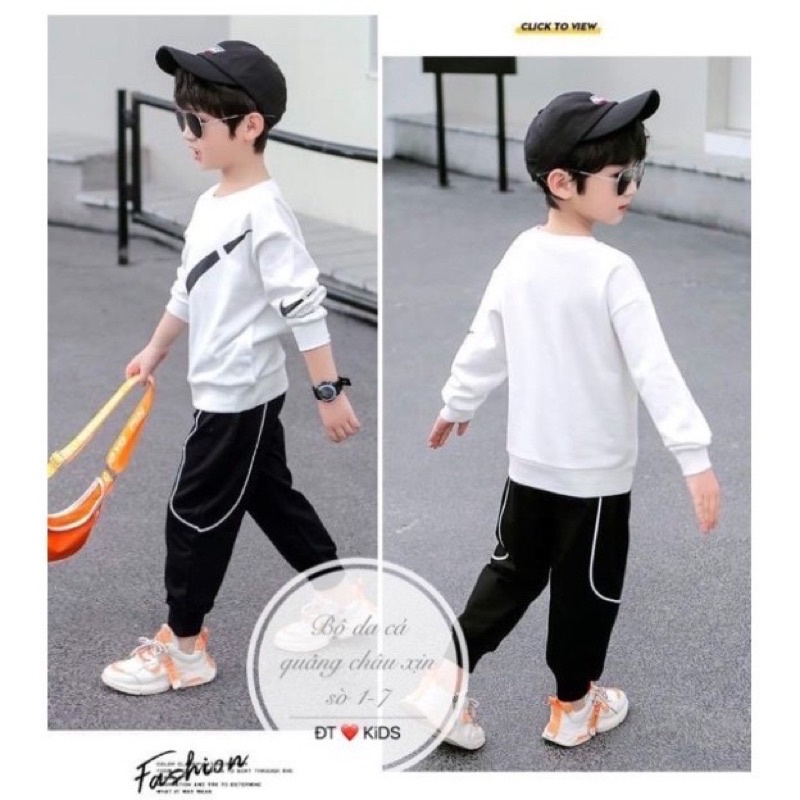 Xả Bộ dấu phẩy quần viền cho bé trai