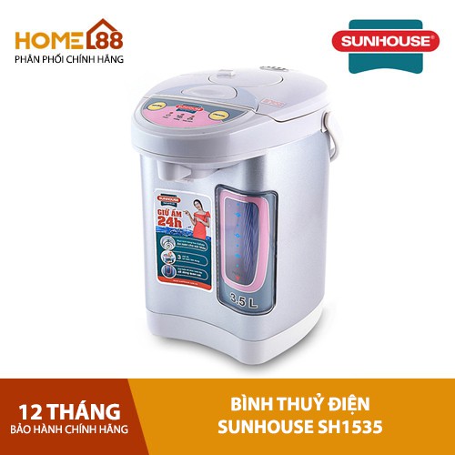 [Mã ELHADEV giảm 4% đơn 300K] Bình thủy điện Sunhouse 3.5 lít SH1535 chính hãng giá tốt