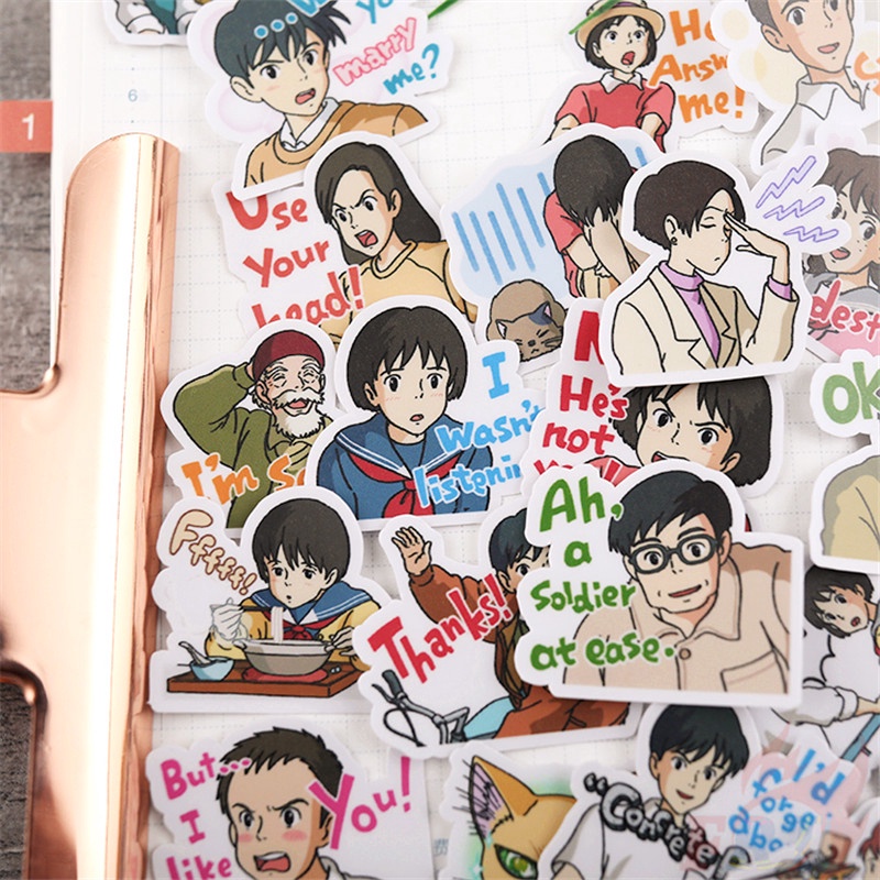 ★★★ Whisper of the Heart Mini Diary Manual Stickers ★★★ 60Pcs/Set DIY Fashion Scrapbooks Album Decor Decals Stickers