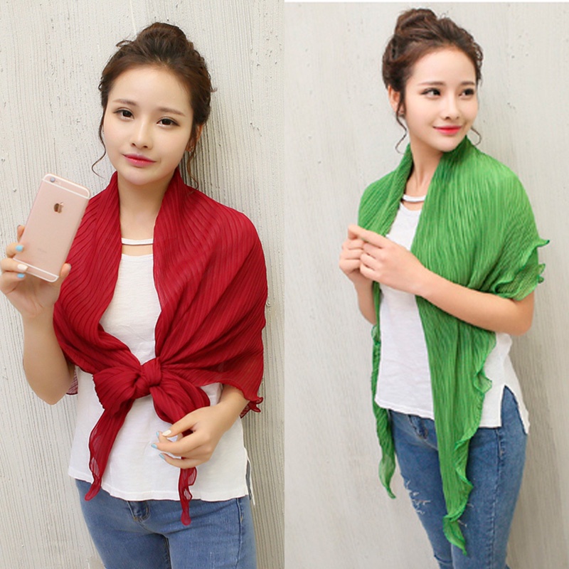 Khăn Choàng Lụa Chiffon Chống Nắng Dễ Phối Đồ Cho Nữ