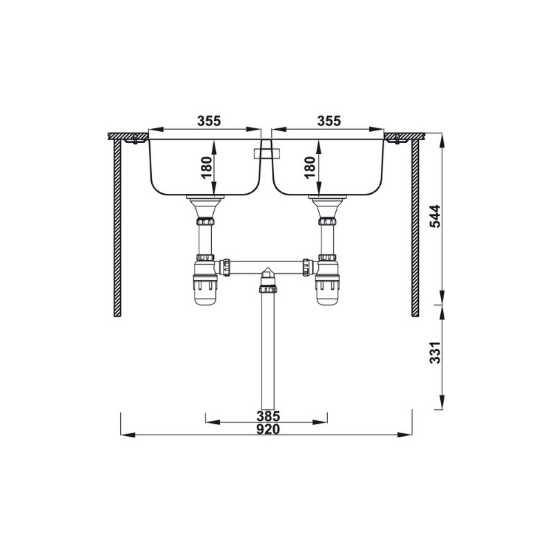 Chậu Rửa Chén Hafele HS20-SSN2R90S 567.20.506 - Hai Ngăn Bằng Nhau - Ngang 78.5 cm