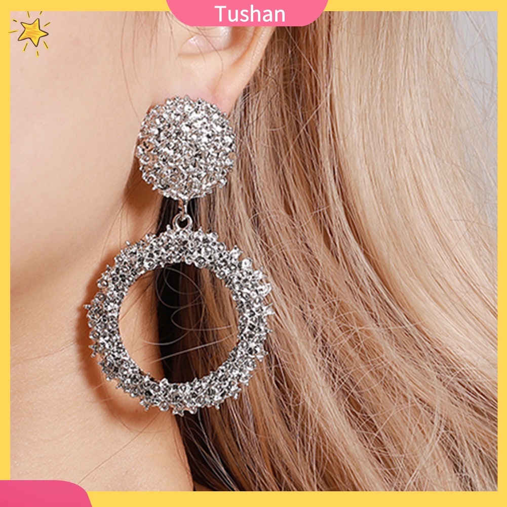 Khuyên Tai Dáng Dài Hình Tròn Rỗng Thời Trang Cho Nữ