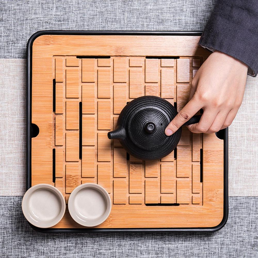 LANSEL Khay Trà Bằng Gỗ Tre Nhiều Ngăn Tiện Dụng