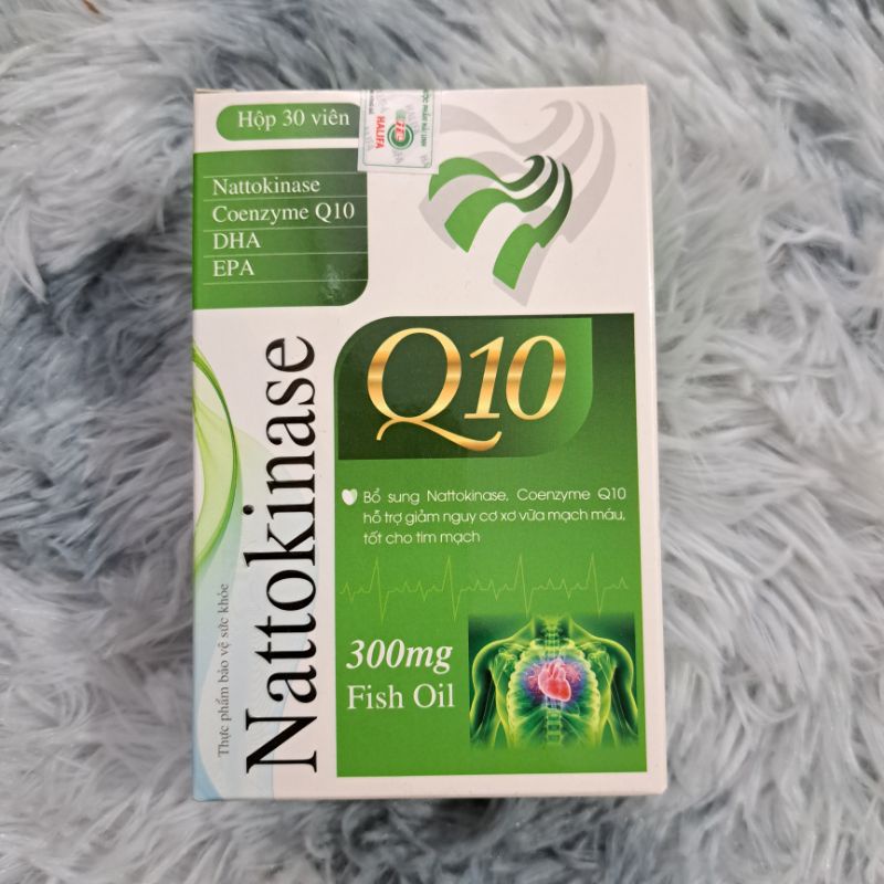 Viên uống Bổ tim mạch NATTOKINASE Q10 - Hộp 30 viên giảm nguy cơ xơ vữa mạch máu, phòng ngừa tai biến chống đột quỵ