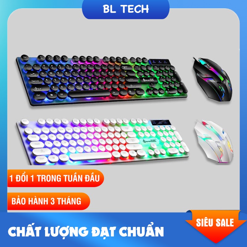 [COMBO 2 TRONG 1] Combo Chuột+bàn phím chính hãng thiết kế độc lạ phím tròn gắn đèn LED nhiều màu hiện đại