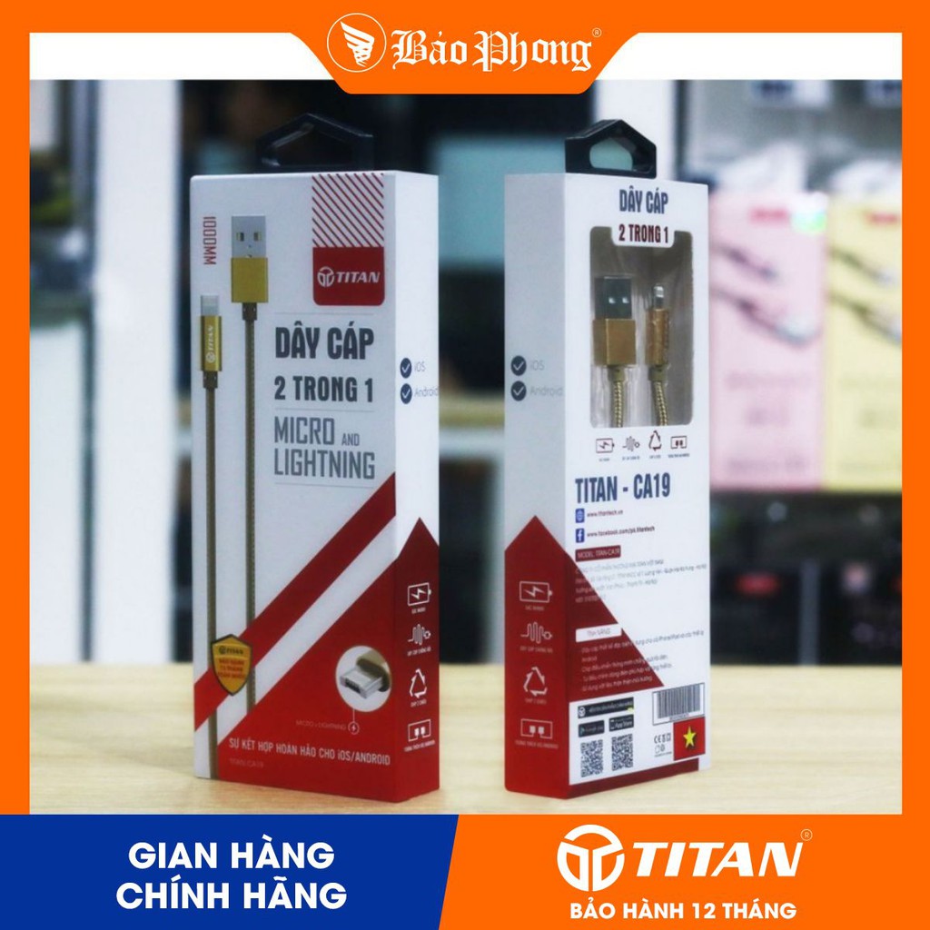 CÁP SẠC 2IN1 LIGHTNING & MICRO TITAN CA19