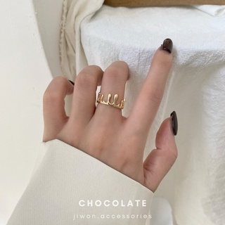 Nhẫn nữ độc lạ kiểu dáng chocolate chảy Jiwon
