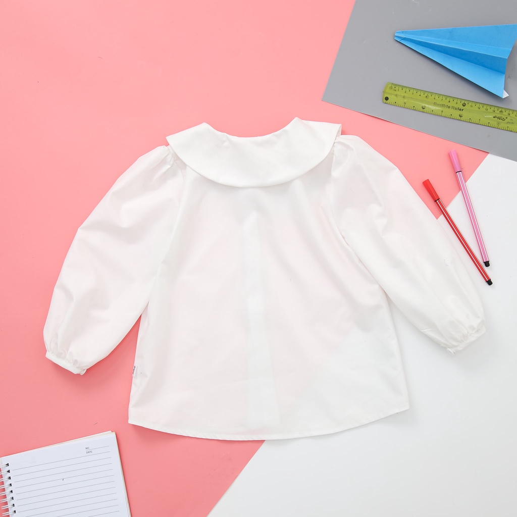 Áo sơ mi bé gái ILABY cổ sen lệch chất liệu thô lụa thoáng mát từ 11-36kg