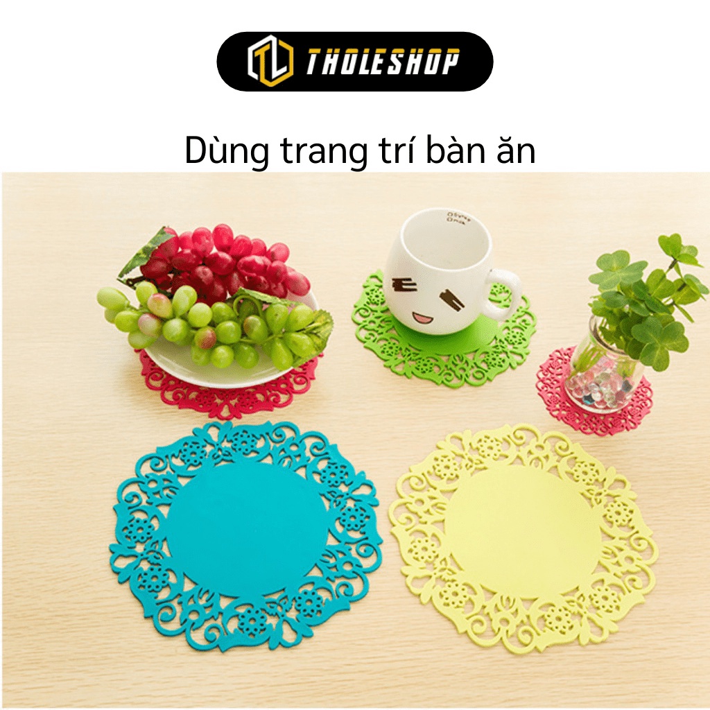 [SGD] Đế Lót Ly - Miếng Lót Nồi, Chén Bát Dĩa Silicone Họa Tiết Hình Hoa Cách Nhiệt  1029