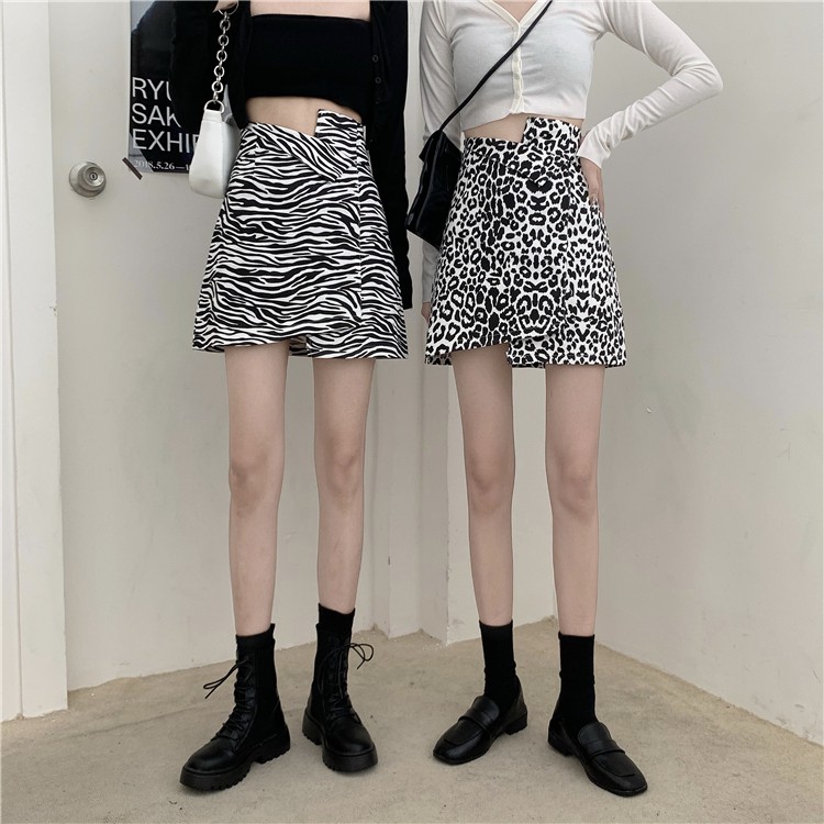 Chân Váy Lưng Cao Họa Tiết Da Báo / Ngựa Vằn Cá Tính | BigBuy360 - bigbuy360.vn